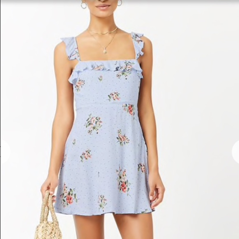 SOLD💮Blue floral dress - Picture 2 of 5